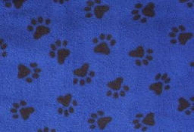 Dog Paws Royal Blue Fleece Fabric